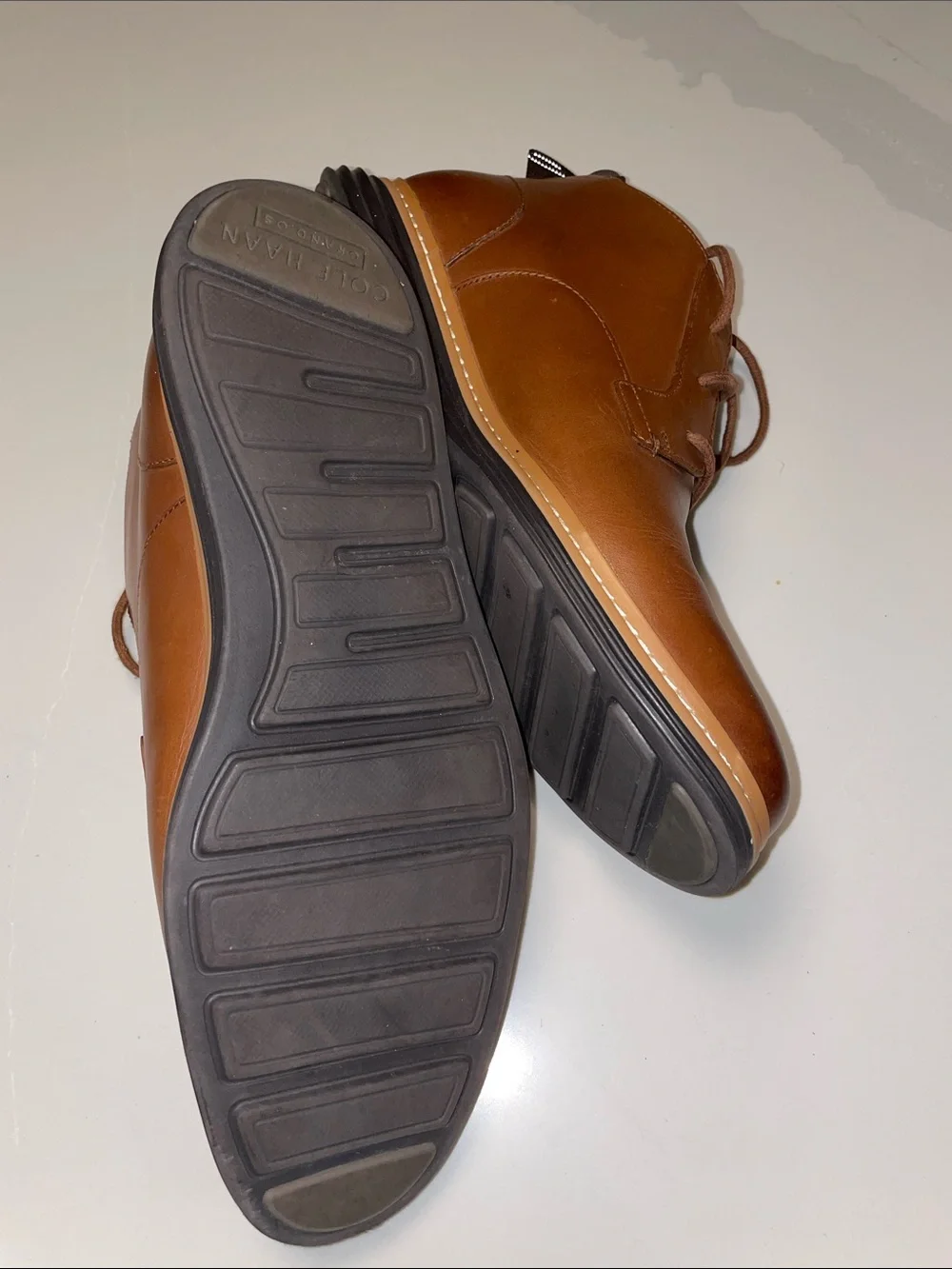 Cole Haan Brown Leather Chukka Boot with Gray Sole